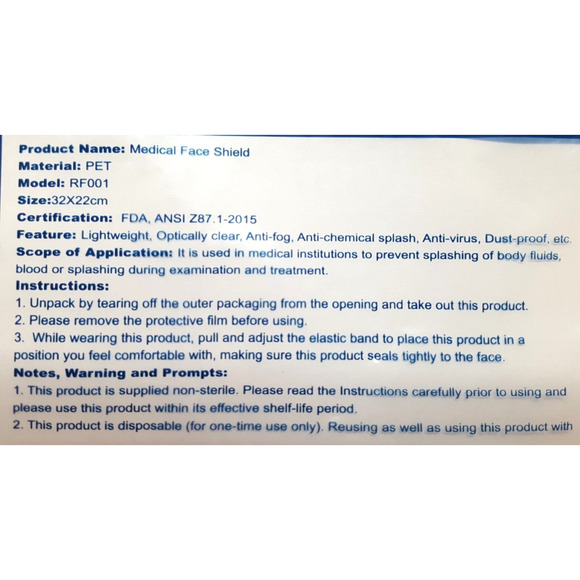 10-pcs Medical Face Shield Screen Safety Protective Eye Splash Proof - Picture 10 of 11